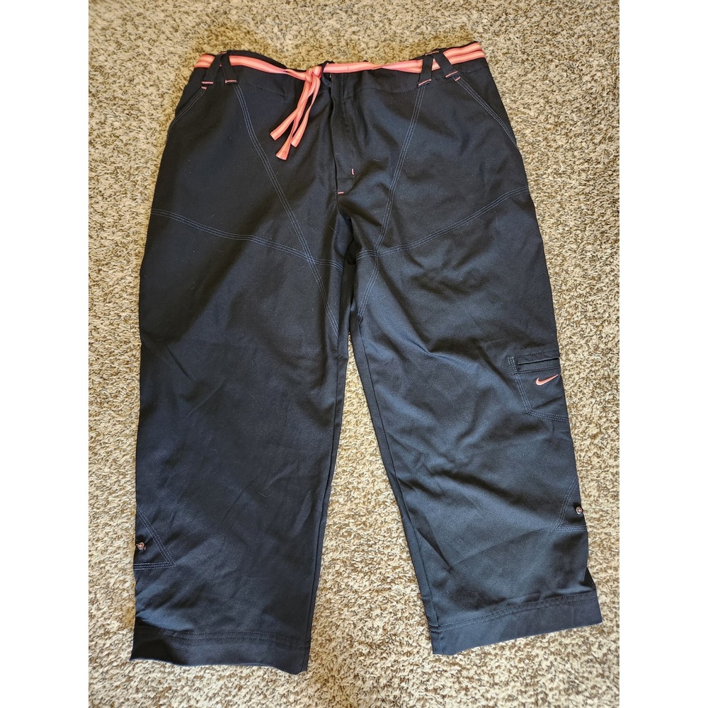 Vintage Y2K Nike ACG Black Coral Pink Cropped Cargo Pants Womens XL  Athletic